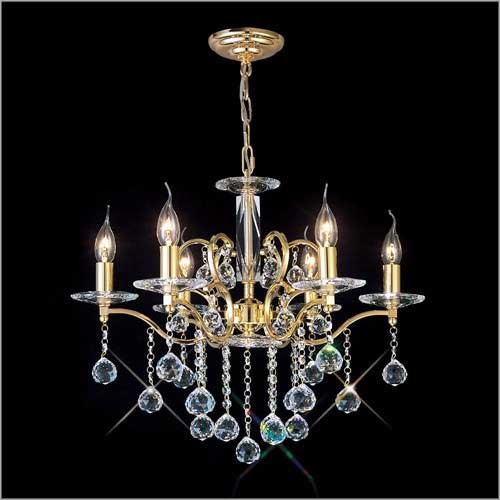 Diyas Zinta 6 Light Pendant Light in Polished Chrome with Crystal