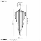 Diyas Inina 15 Light Tall Pendant Light in Polished Chrome with Crystal