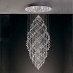 Diyas Colorado 9 Light Oval Pendant Light in Polished Chrome with Crystal