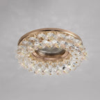 Diyas Crystal Round Recessed Downlight Rim in French Gold