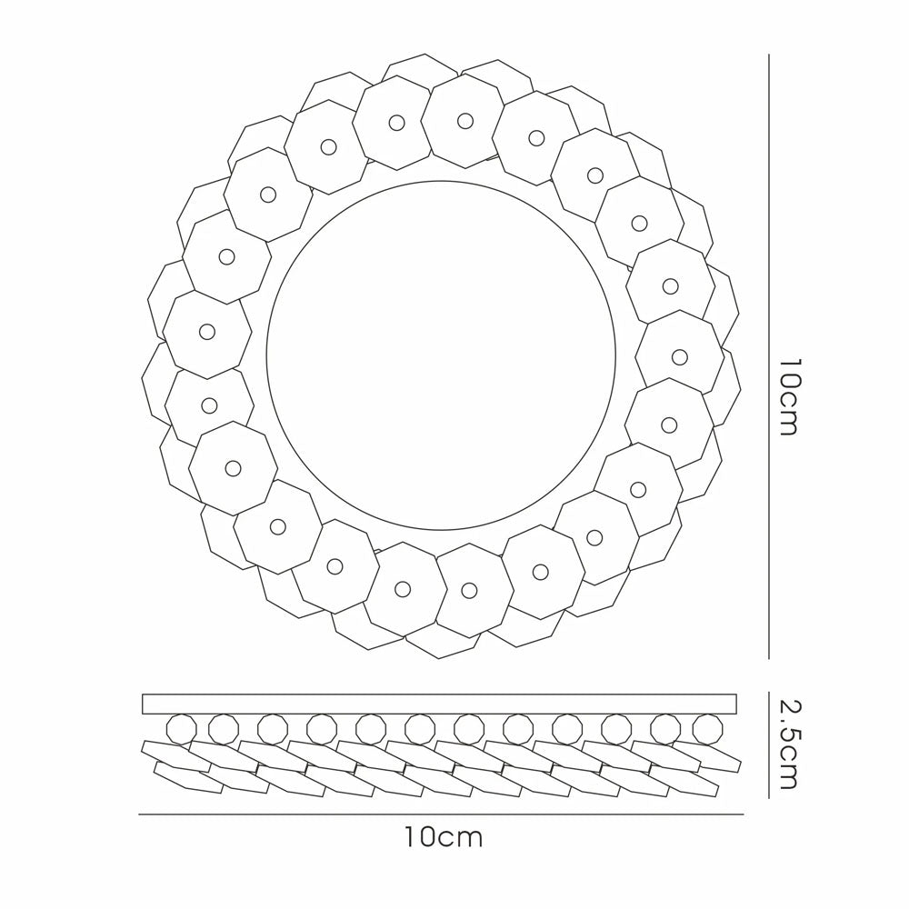 Diyas Crystal Round Recessed Downlight Rim in French Gold
