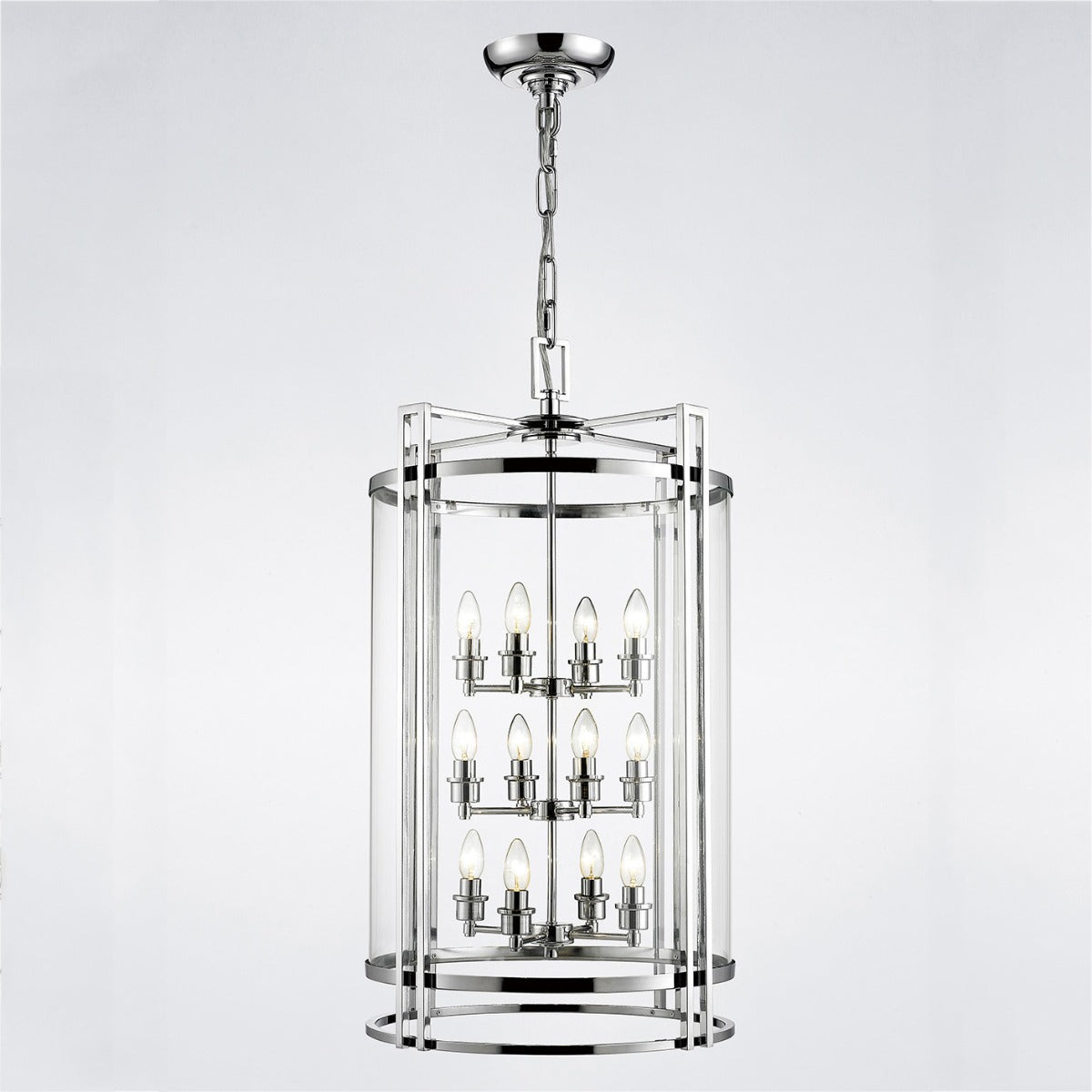 Diyas Eaton 12 Light Ceiling Lantern in Polished Chrome