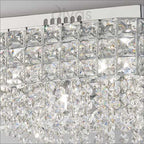 Diyas Edison 4 Light Square Flush Ceiling Light in Polished Chrome with Crystal