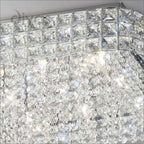 Diyas Edison 9 Light Square Flush Ceiling Light in Polished Chrome with Crystal