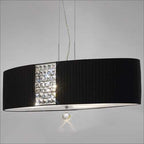 Diyas Evelyn Ceiling Light in Black with Crystal Decoration