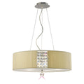 Diyas Evelyn 5 Light Pendant Light in Cream with Crystal Decoration