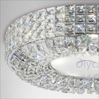 Diyas Enya 6 Light Flush Ceiling Light in Polished Chrome with Crystal