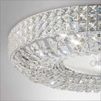 Diyas Enya 9 Light Flush Ceiling Light in Polished Chrome with Crystal