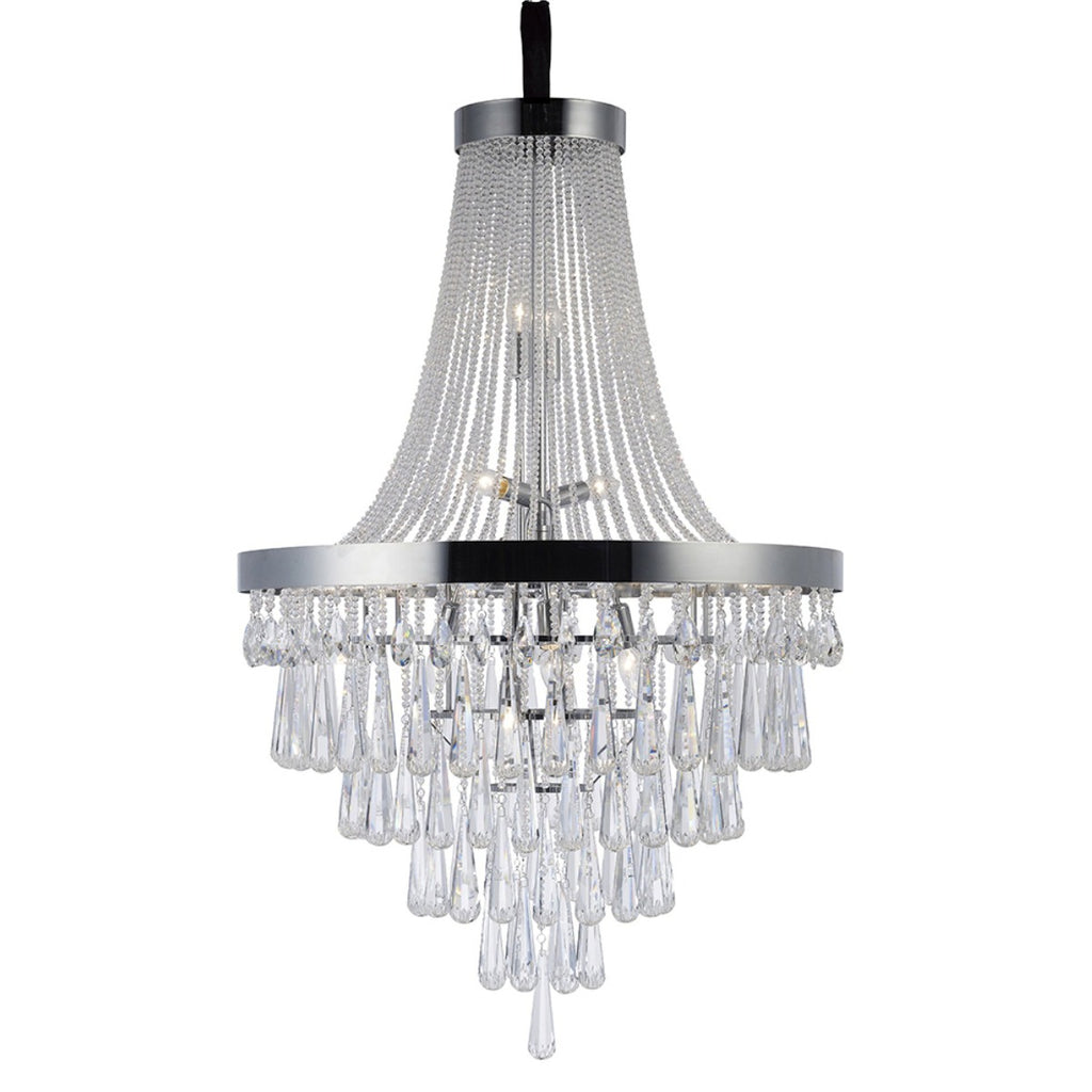 Diyas Sophia 17 Light Pendant Light in Polished Chrome with Crystal