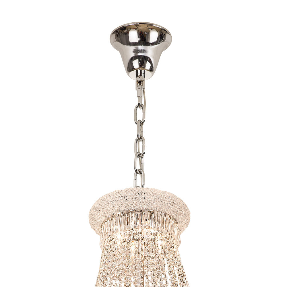 Diyas Alexandra 63 Light 7 Layer Spiral Pendant Light in Polished Chrome with Crystal