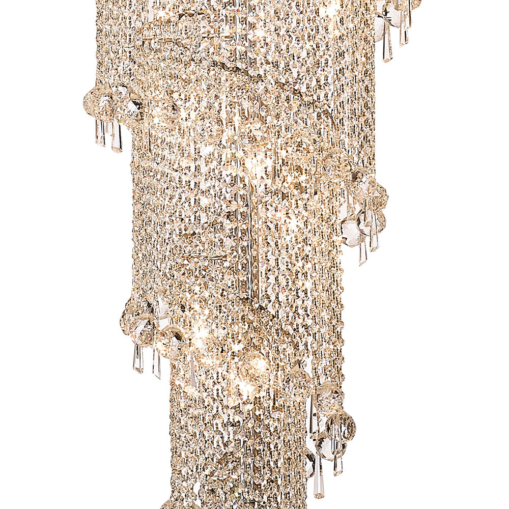 Diyas Alexandra 63 Light 7 Layer Spiral Pendant Light in Polished Chrome with Crystal