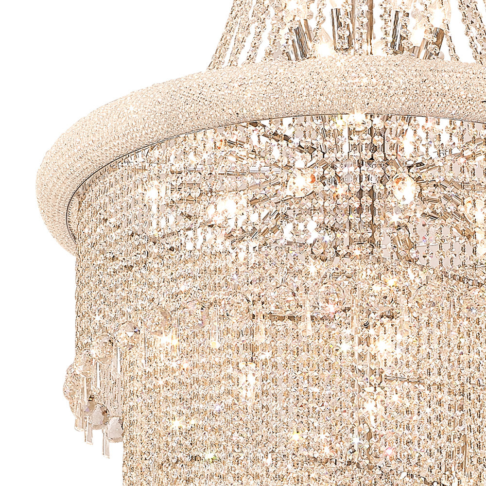 Diyas Alexandra 63 Light 7 Layer Spiral Pendant Light in Polished Chrome with Crystal