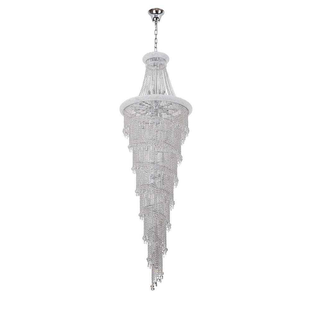 Diyas Alexandra 63 Light 7 Layer Spiral Pendant Light in Polished Chrome with Crystal