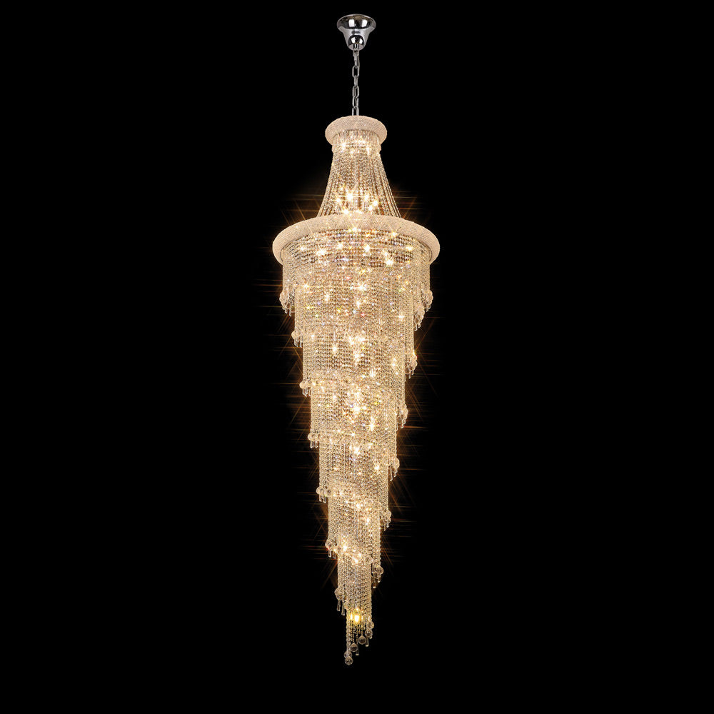 Diyas Alexandra 63 Light 7 Layer Spiral Pendant Light in Polished Chrome with Crystal