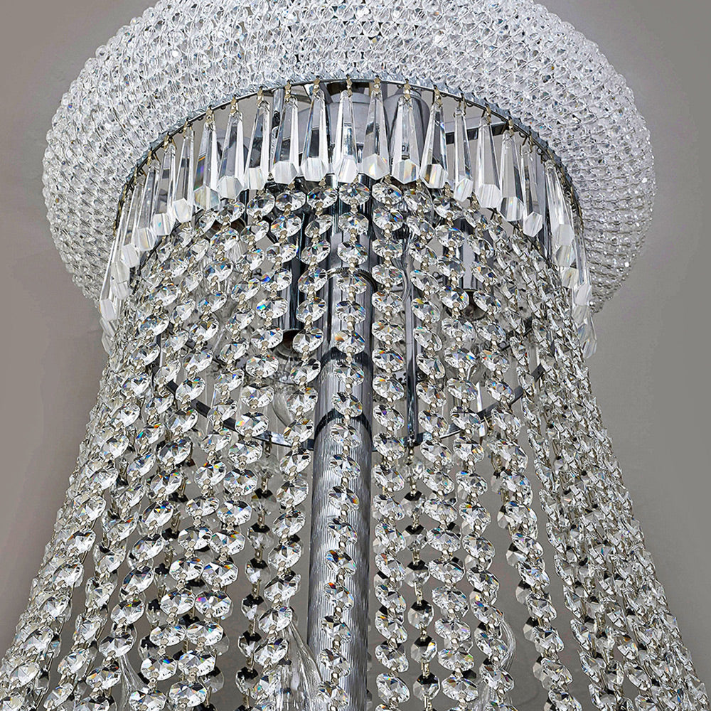 Diyas Alexandra 63 Light 7 Layer Spiral Pendant Light in Polished Chrome with Crystal