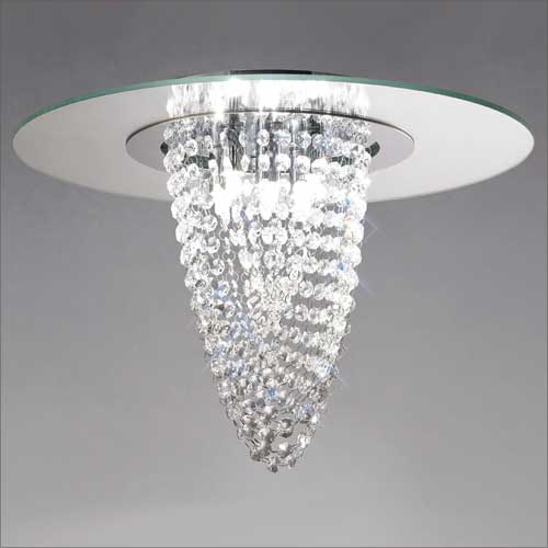 Diyas Oberon 5 Light Ceiling Light in Polished Chrome with Mirror and Crystal