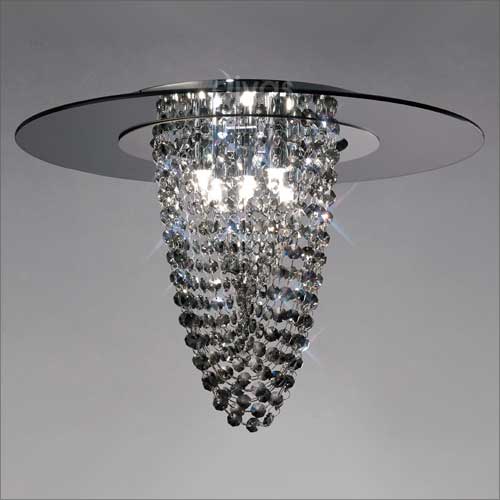 Diyas Oberon 5 Light Ceiling Light in Polished Chrome with Mirror and Crystal