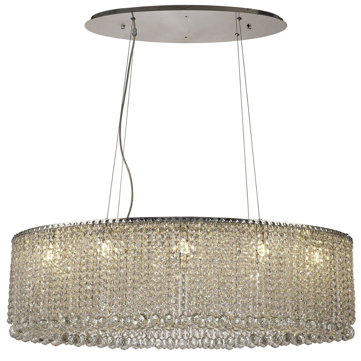 Diyas Empire 10 Light Pendant Light in Polished Chrome with Crystal