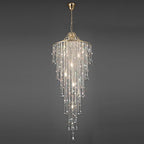 Diyas Inina 9 Light Tall Pendant Light in French Gold with Crystal