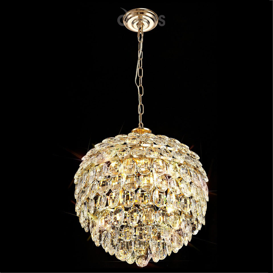 Diyas Coniston 6 Light Medium Pendant Light in Gold with Crystal