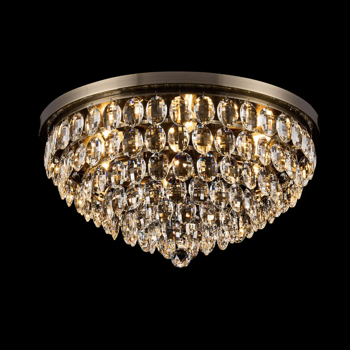 Diyas Coniston 6 Light Flush Ceiling Light in Antique Brass
