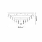Diyas Coniston 6 Light Flush Ceiling Light in Antique Brass