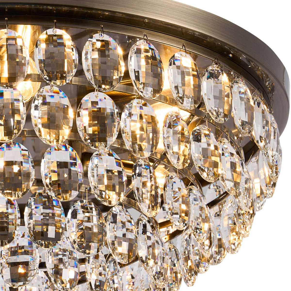 Diyas Coniston 6 Light Flush Ceiling Light in Antique Brass