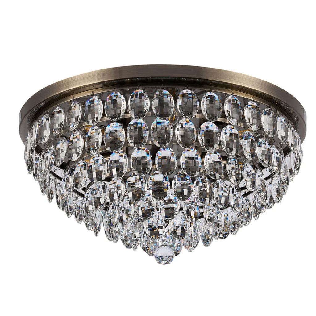 Diyas Coniston 6 Light Flush Ceiling Light in Antique Brass