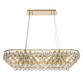 Diyas Coniston 8 Light Linear Bar Pendant Light in French Gold with Crystal