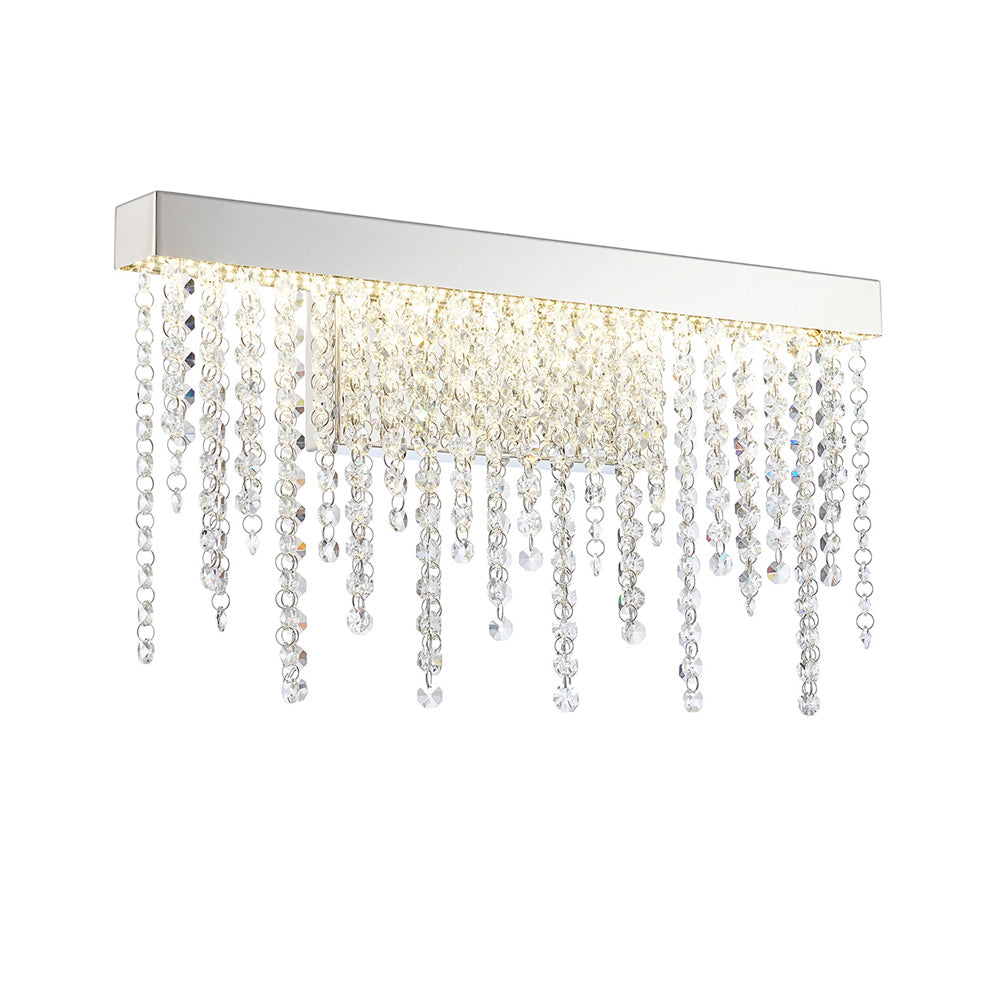 Diyas Bano Medium Wall Light in Polished Chrome with Crystal