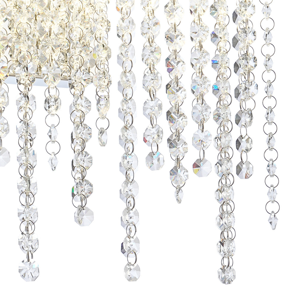 Diyas Bano Medium Wall Light in Polished Chrome with Crystal