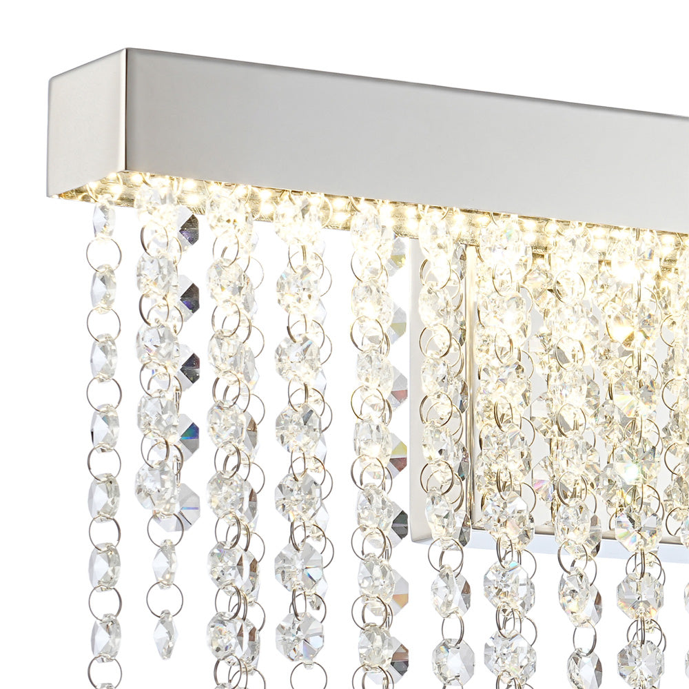 Diyas Bano Medium Wall Light in Polished Chrome with Crystal