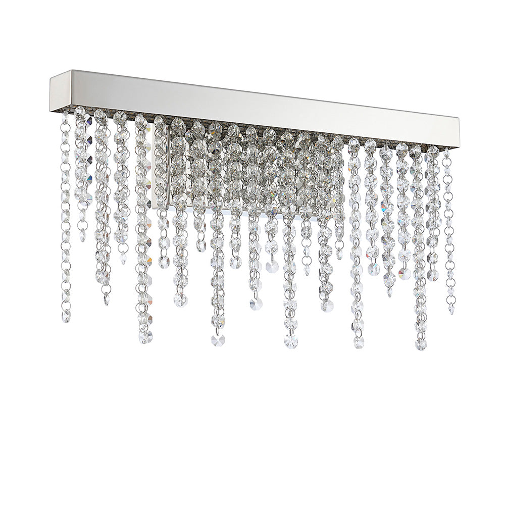 Diyas Bano Medium Wall Light in Polished Chrome with Crystal