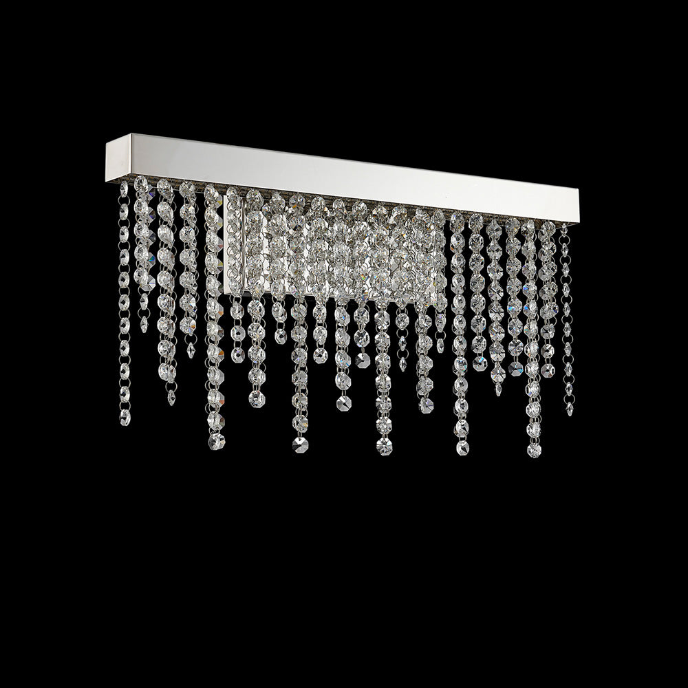 Diyas Bano Medium Wall Light in Polished Chrome with Crystal