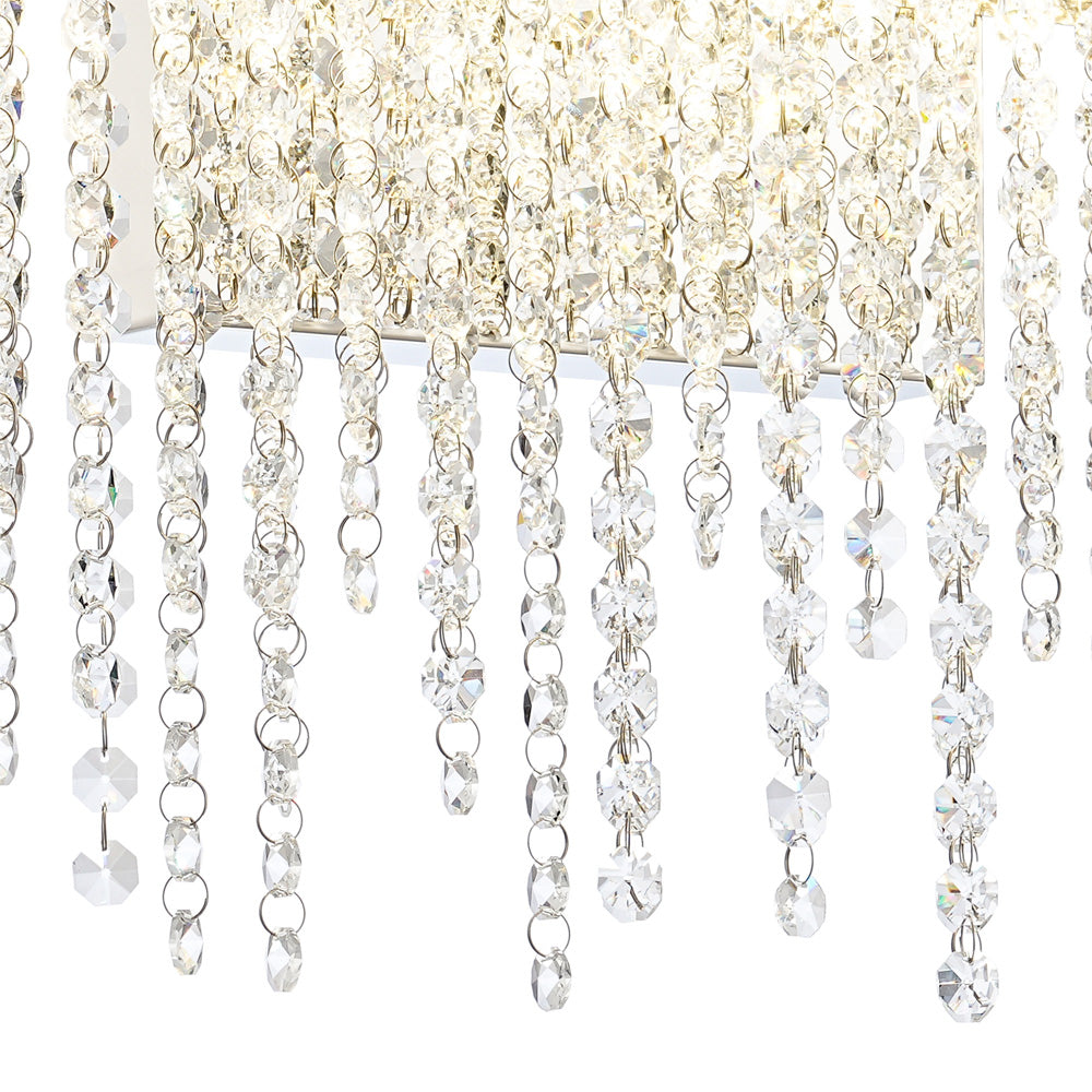 Diyas Bano Large Wall Light in Polished Chrome with Crystal