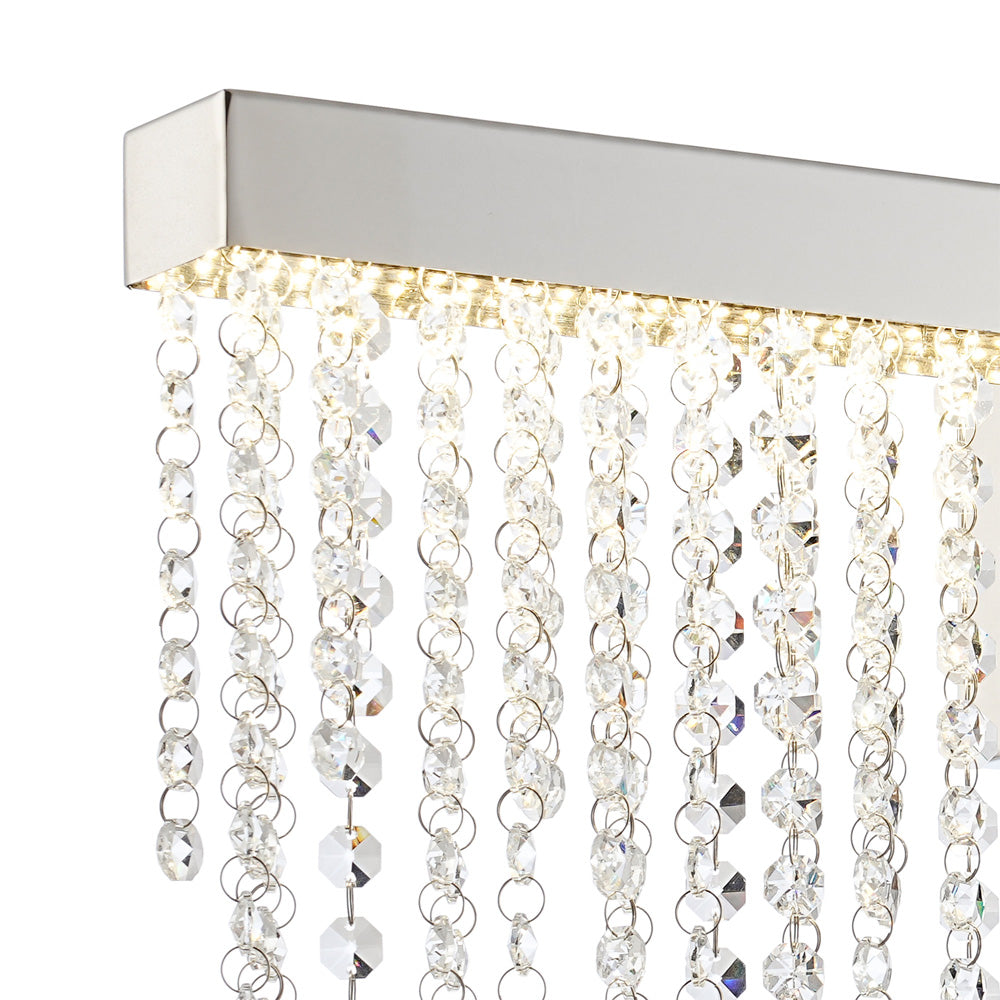 Diyas Bano Large Wall Light in Polished Chrome with Crystal