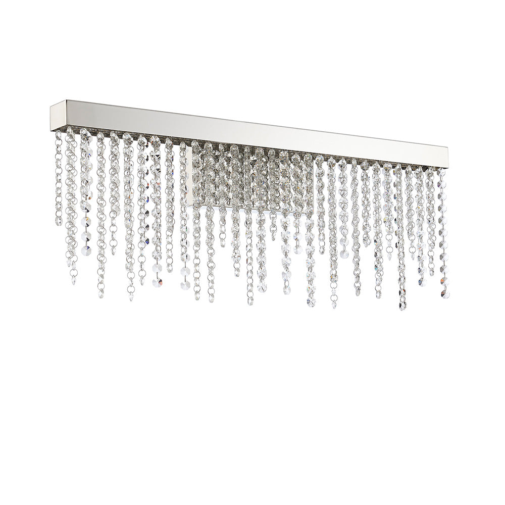 Diyas Bano Large Wall Light in Polished Chrome with Crystal