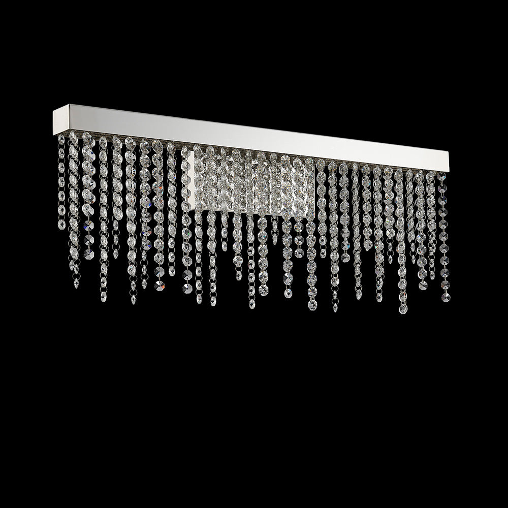 Diyas Bano Large Wall Light in Polished Chrome with Crystal