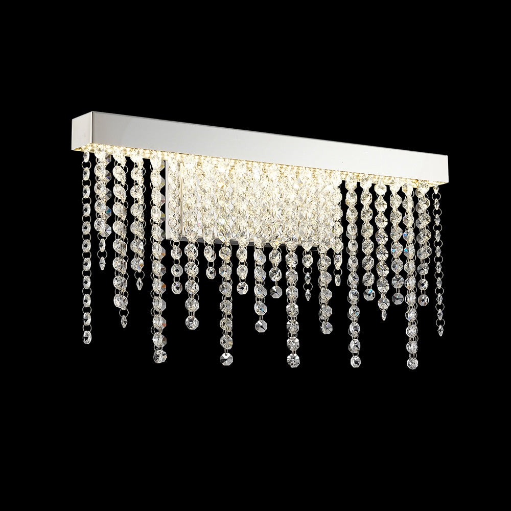 Diyas Bano Large Wall Light in Polished Chrome with Crystal