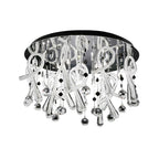 Diyas Class 20 Light Round Flush Ceiling Light in Polished Chrome with Crystal