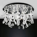 Diyas Class 20 Light Round Flush Ceiling Light in Polished Chrome with Crystal