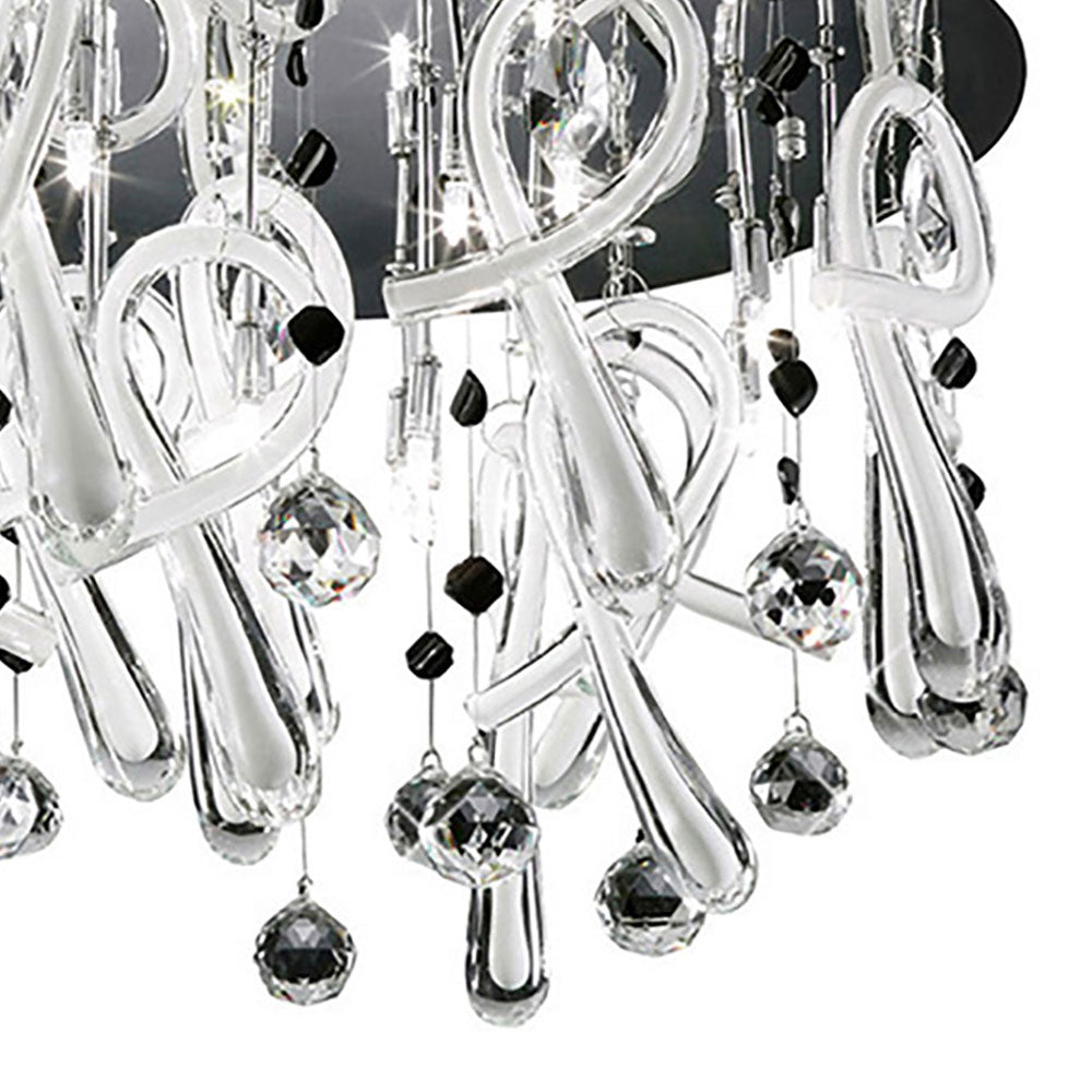 Diyas Class 20 Light Round Flush Ceiling Light in Polished Chrome with Crystal