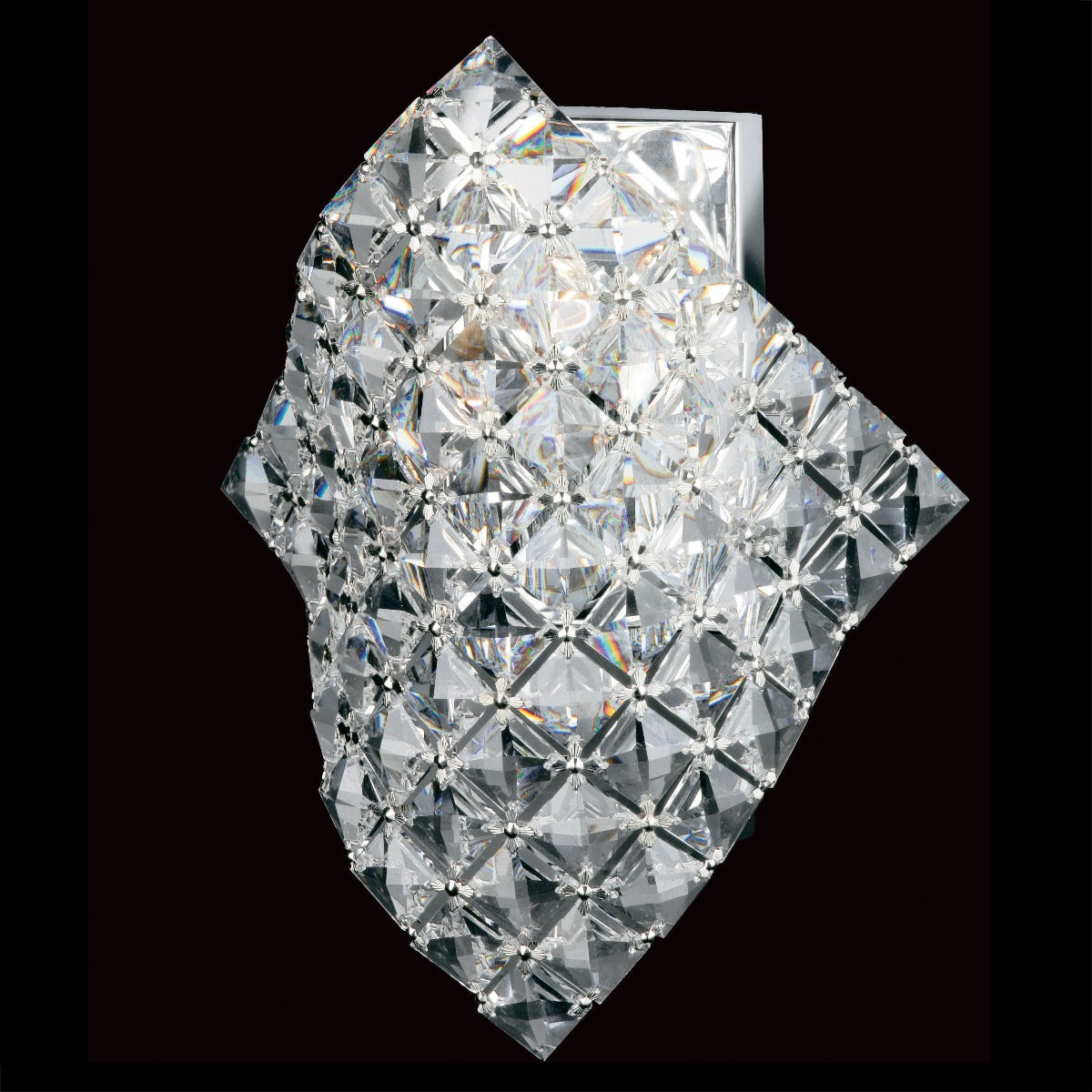 Impex Diamond Wall Light in Chrome with Crystal