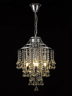 Diyas Inina 4 Light Pendant Light in Polished Chrome with Crystal