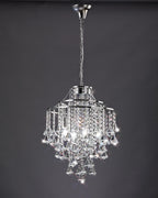 Diyas Inina 4 Light Pendant Light in Polished Chrome with Crystal