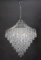 Diyas Inina 9 Light Pendant Light in Polished Chrome with Crystal
