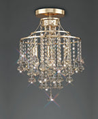 Diyas Inina 4 Light Ceiling Light in French Gold with Crystal