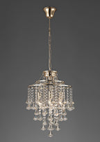 Diyas Inina 4 Light Pendant Light in French Gold with Crystal