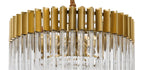 Regent Fontainebleau Round 8 Light Pendant Light in Brass with Clear Sculpted Glass