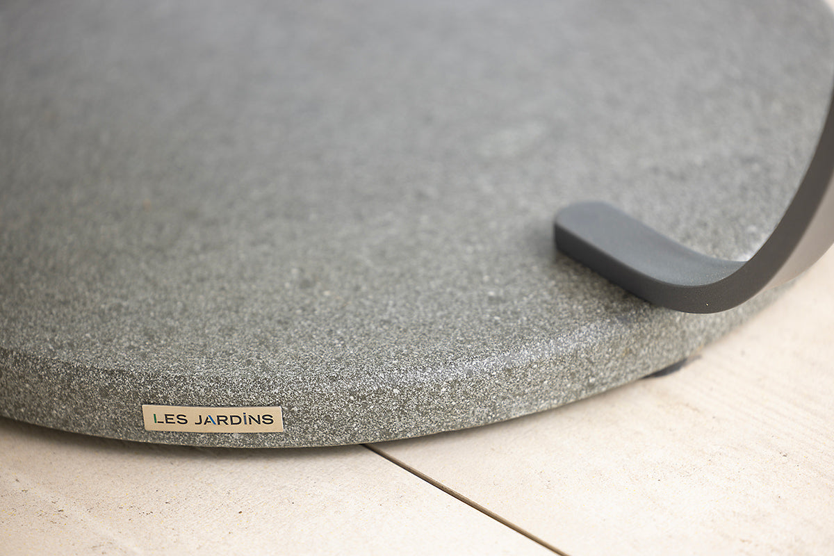 Jet Stream 500lm Solar Low Table 90 cm - Space Grey Aluminium with White Wash Concrete HPL Top, Granite Base